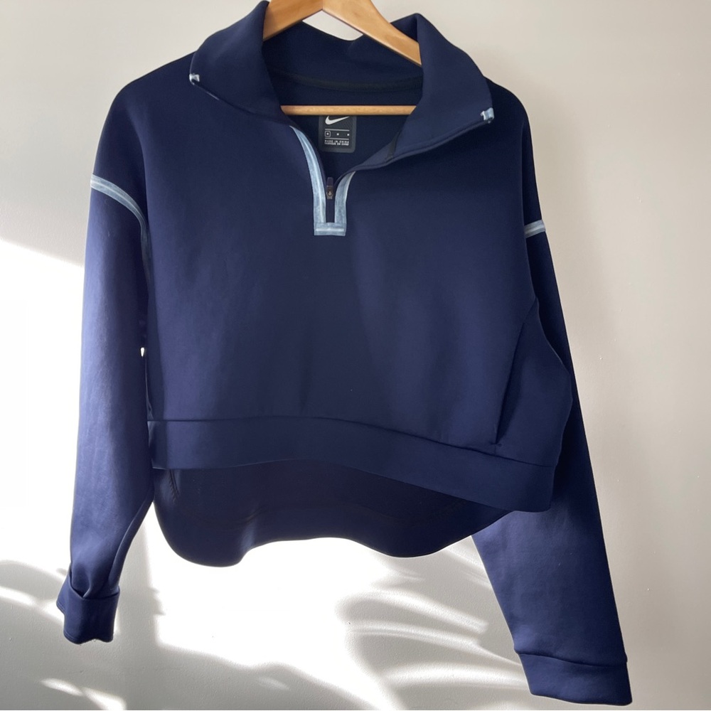 Nike Womens Fleece Training Pullover Navy Blue size M - Picture 8 of 10